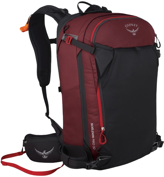 Osprey Soelden Pro Avy 32 laskettelureppu, punaruskea/musta