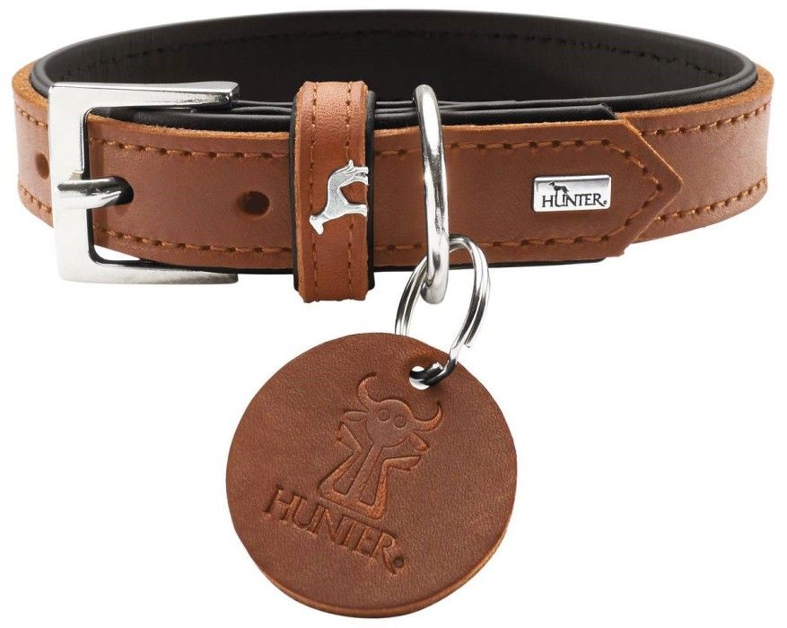 HUNTER Larvik Halsband 35, 40 & 45 cm Cognac/Svart