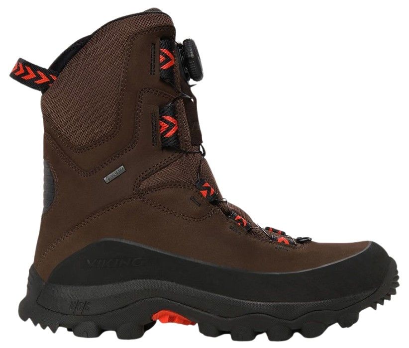 Viking Villrein High GTX BOA Unisex kengät, Dark Brown/Red