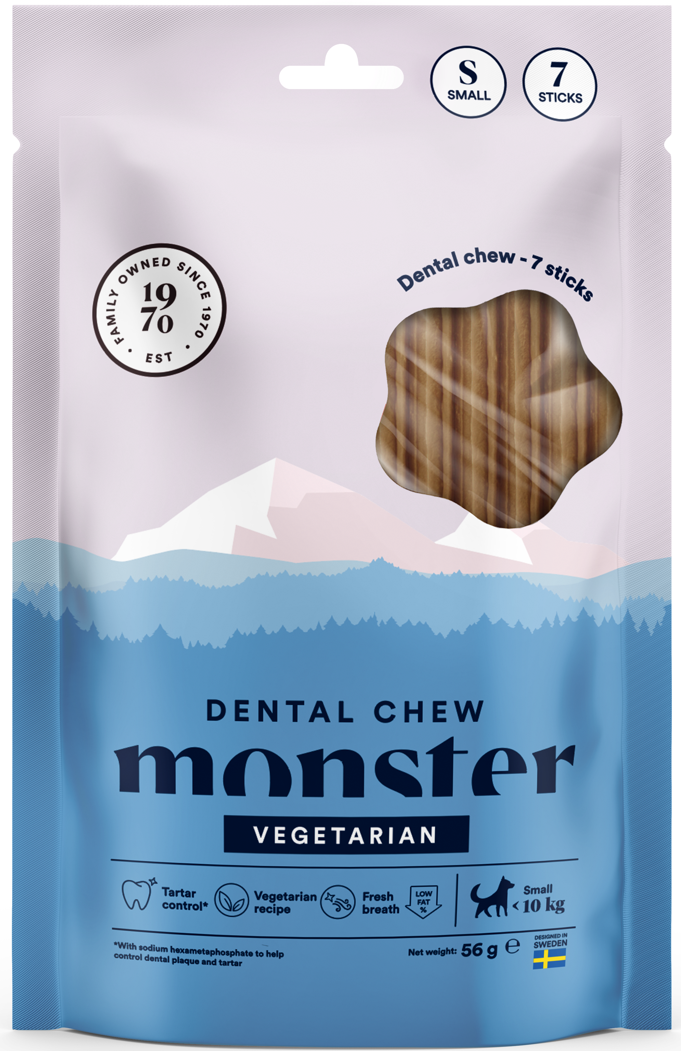 Monster Dog Dental Chew Veg. S 7 st 56 g