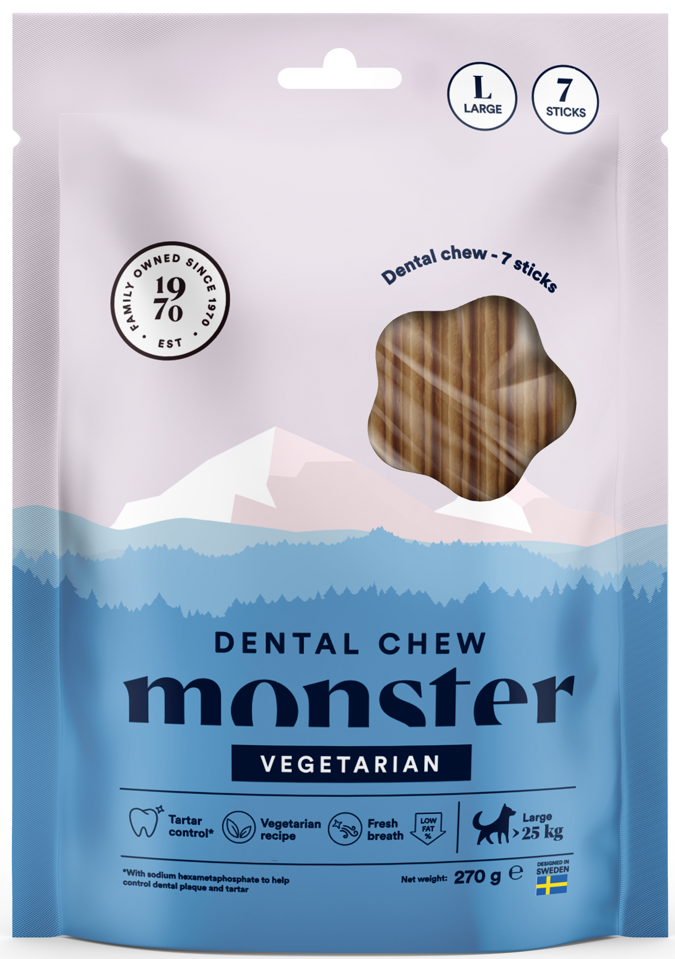 Monster Dog Dental Chew Veg. L 7 st 270 g