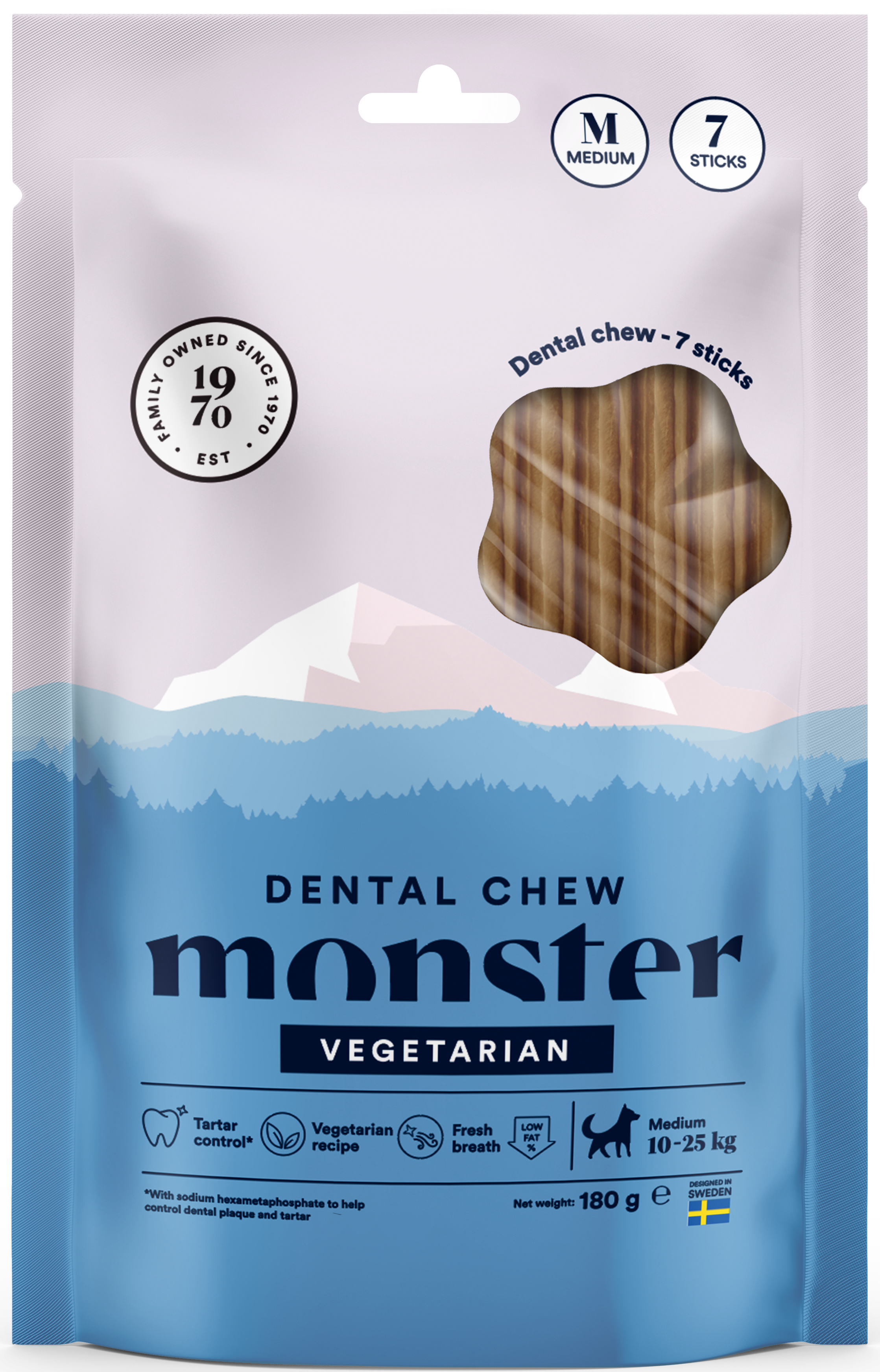 Monster Dog Dental Chew Veg. M 7 st 180 g
