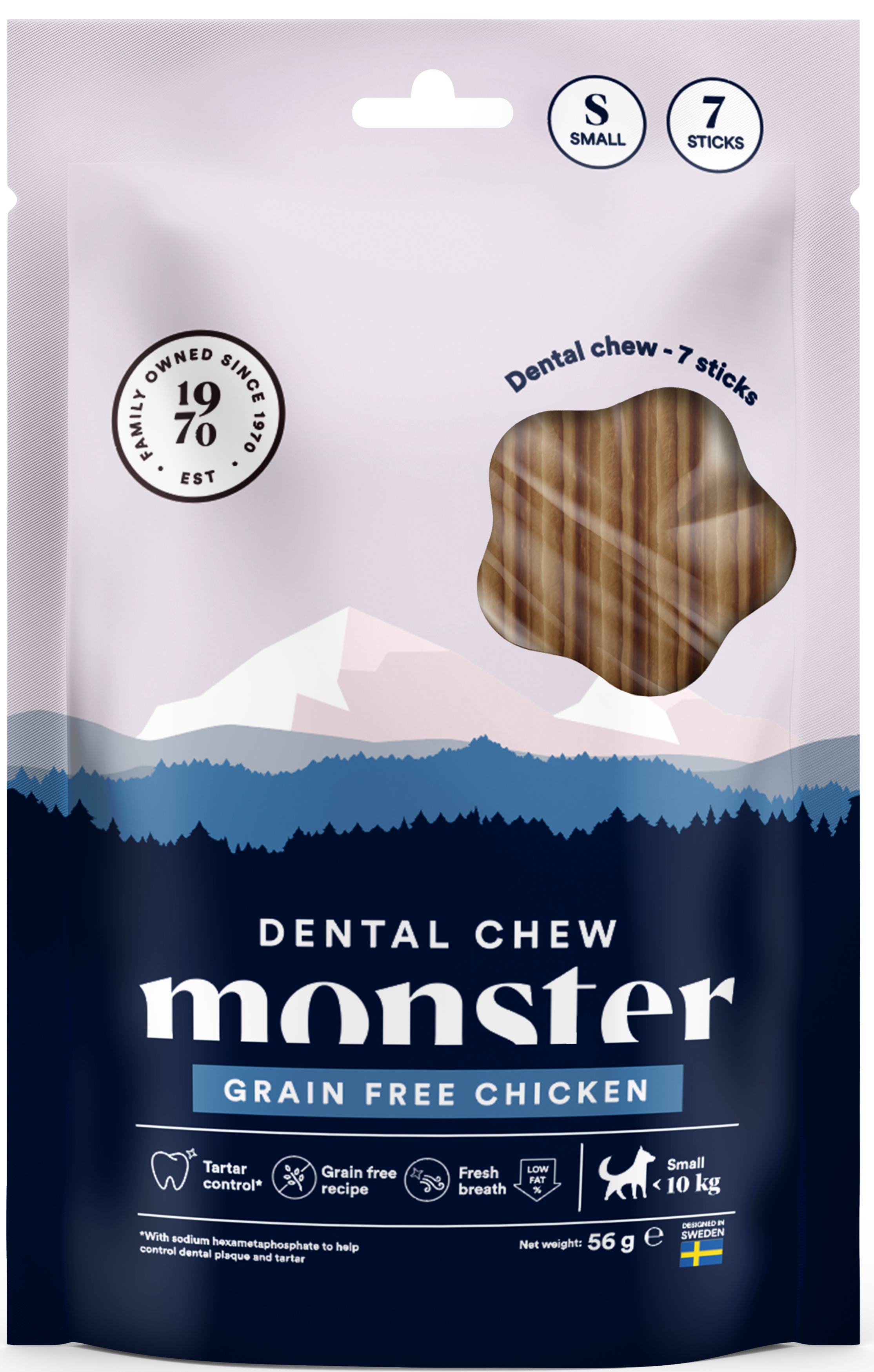 Monster Dog Dental Chew GF Chicken S 7 st 56 g