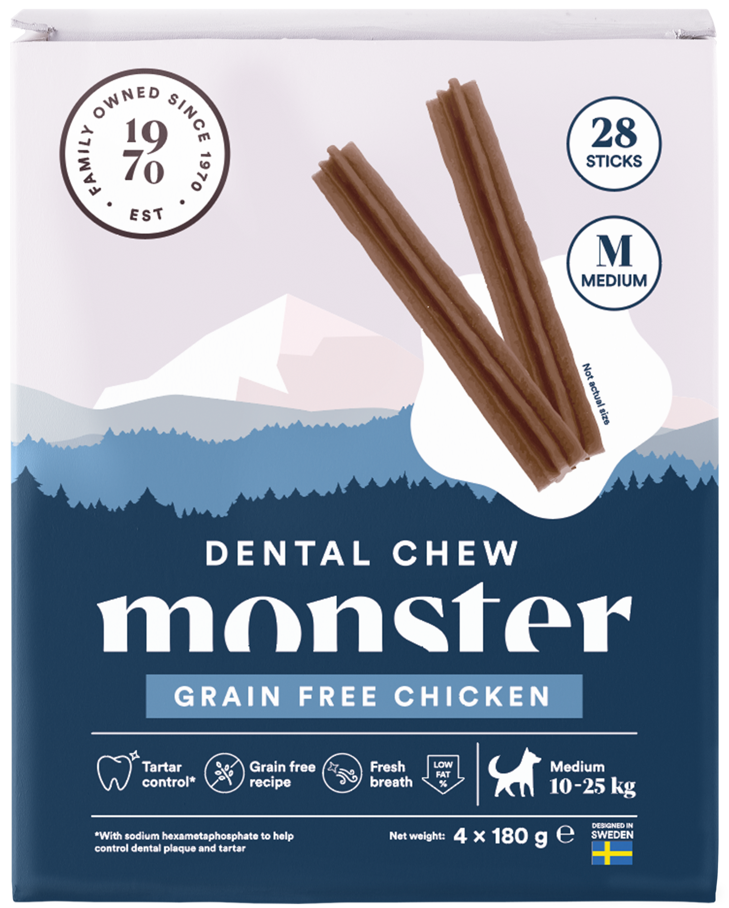 Monster Dog Dental Chew GF Chicken M 28 st 720 g