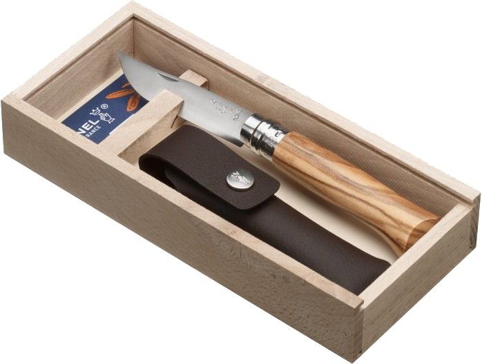 Opinel Luxury Olive No8 Gift Box + Sheath Olivewood 8,5 cm