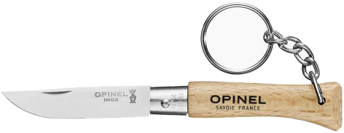 Opinel Classic Keyring No4 Stainless Steel Beechwood taittoveitsi avaimenperällä, 5 cm