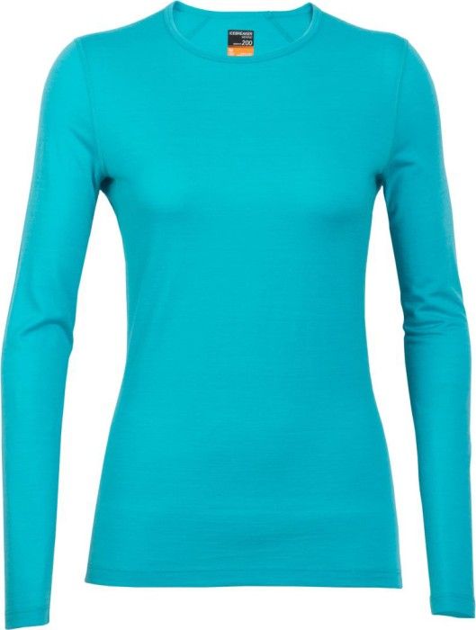 Icebreaker W"s 200 Oasis LS Crewe Aquamarine'