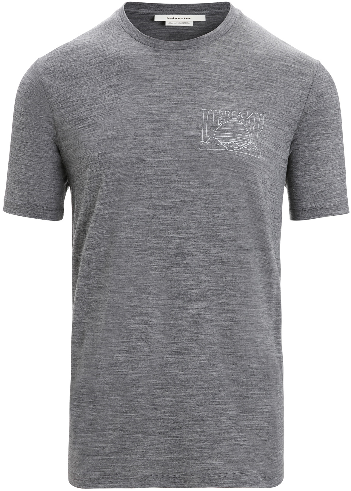 Icebreaker M's Tech Lite II SS Tee Gritstone Heather/Mountain Sunset