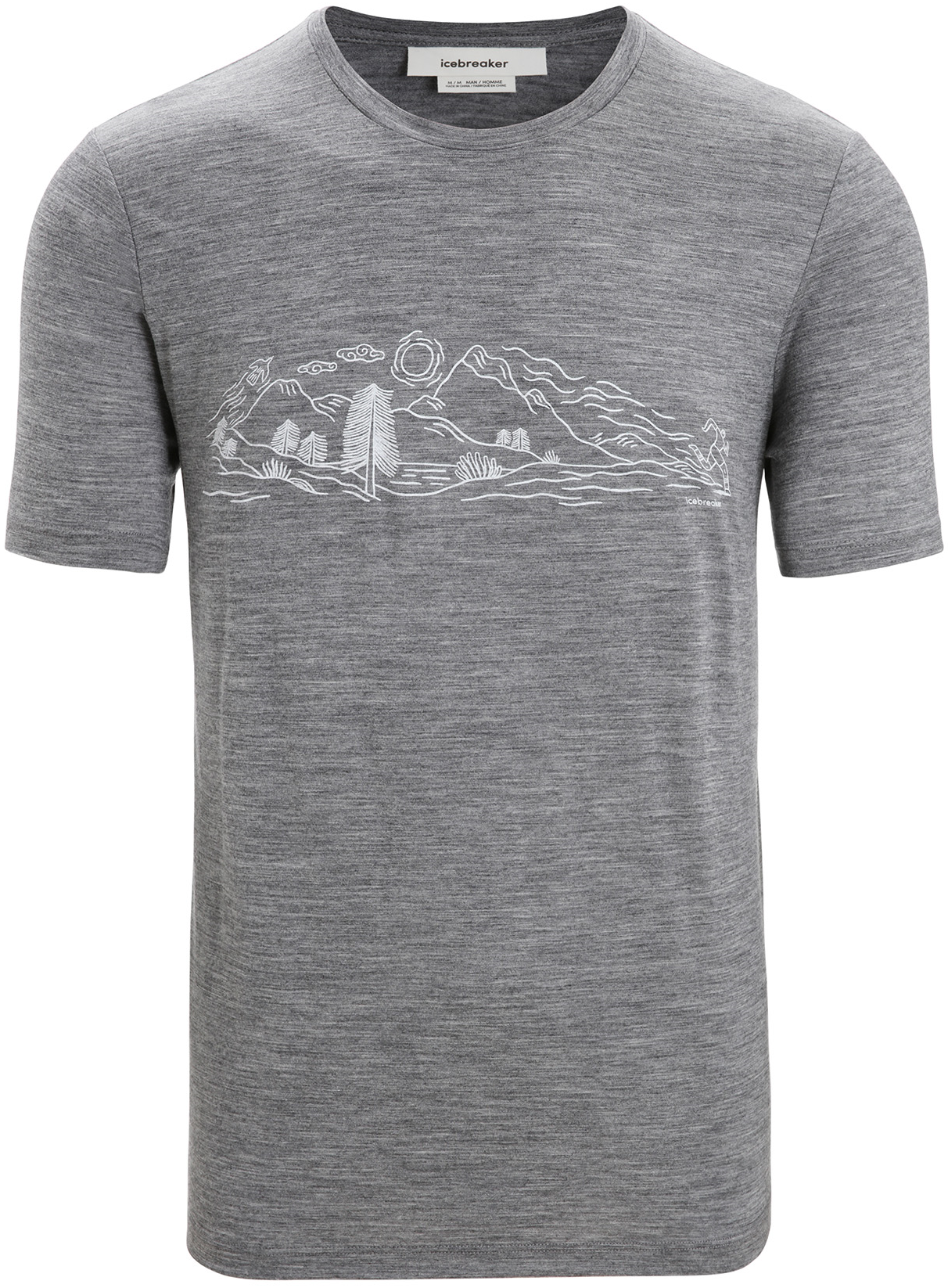 Icebreaker M's Tech Lite II SS Tee Gritstone Heather/Nature Sprint