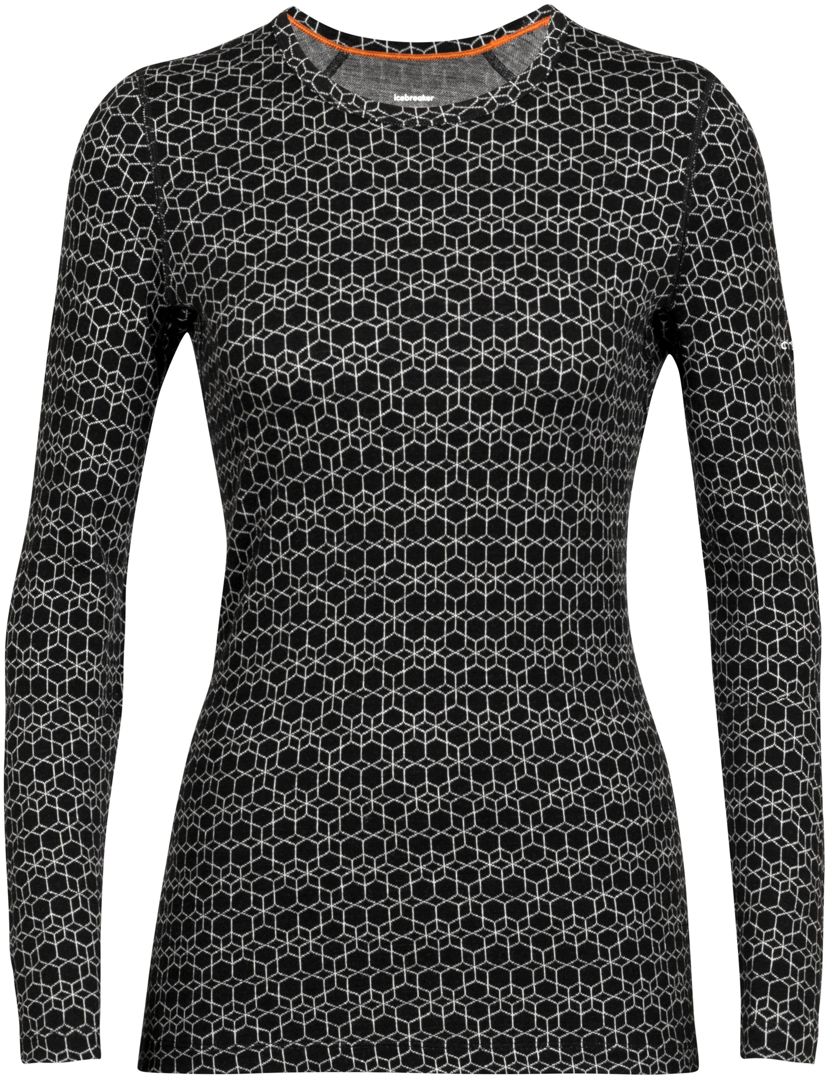 Icebreaker W's 250 Vertex LS Crewe Black/Snow/J