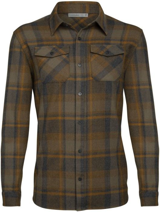 Icebreaker M's Lodge Flannel Shirt Jet/Driftwood