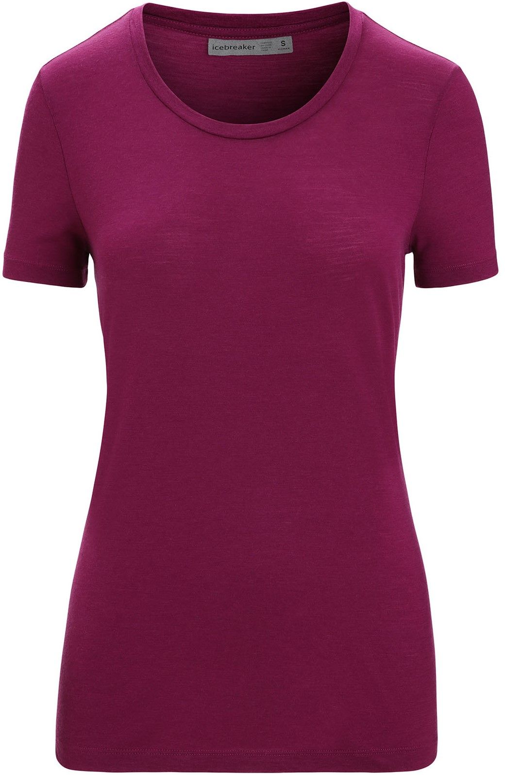 Icebreaker Women Tech Lite II SS Tee naisten merinopaita, punavioletti