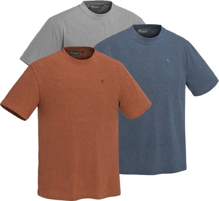 Pinewood M's 3-Pack T-Shirt Light Grey/Terrac/Dark Dive