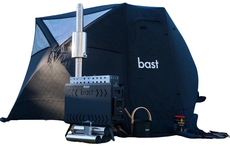 Bast Sauna Näver PLUS Bastutält & Kamin 4-6 p