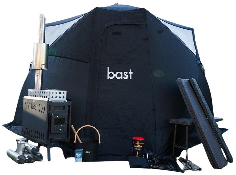 Bast Sauna Björk PREMIUM Bastutält & Kamin 8-10 p