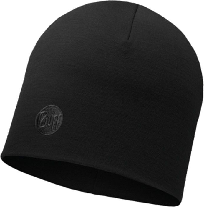 Buff Heavyweight Merino Wool Hat Reg Solid Black