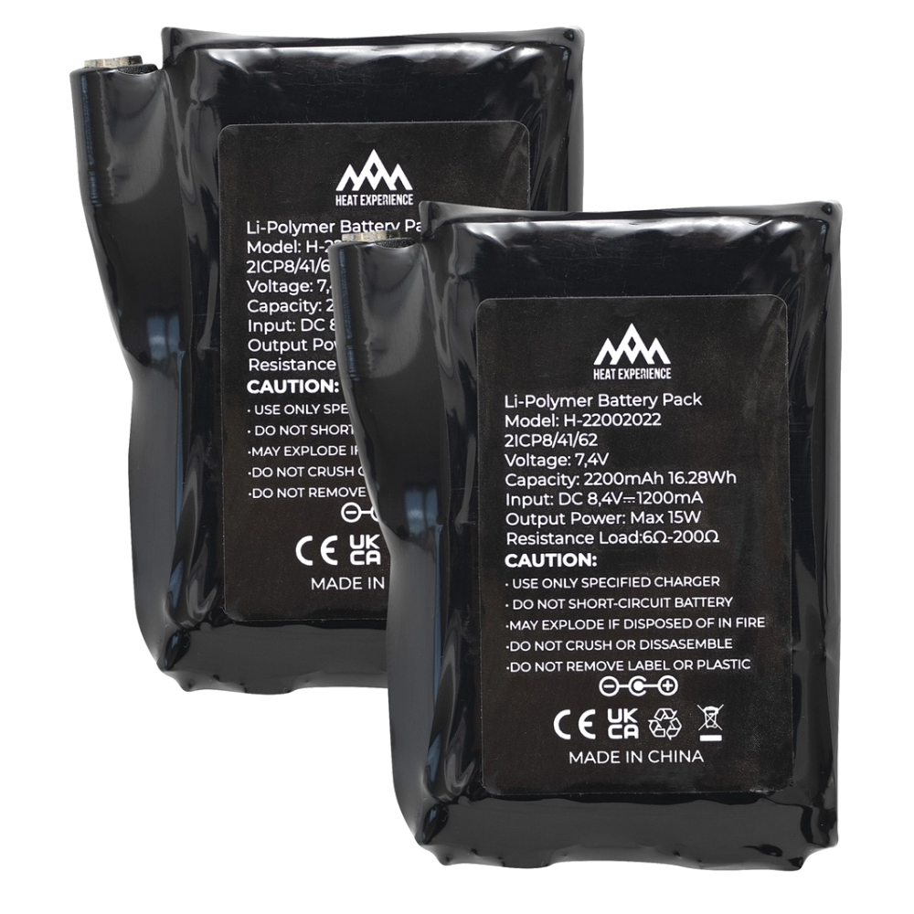 Heat Experience Heated Glove Battery 2pk 2200mAh, 7.4V