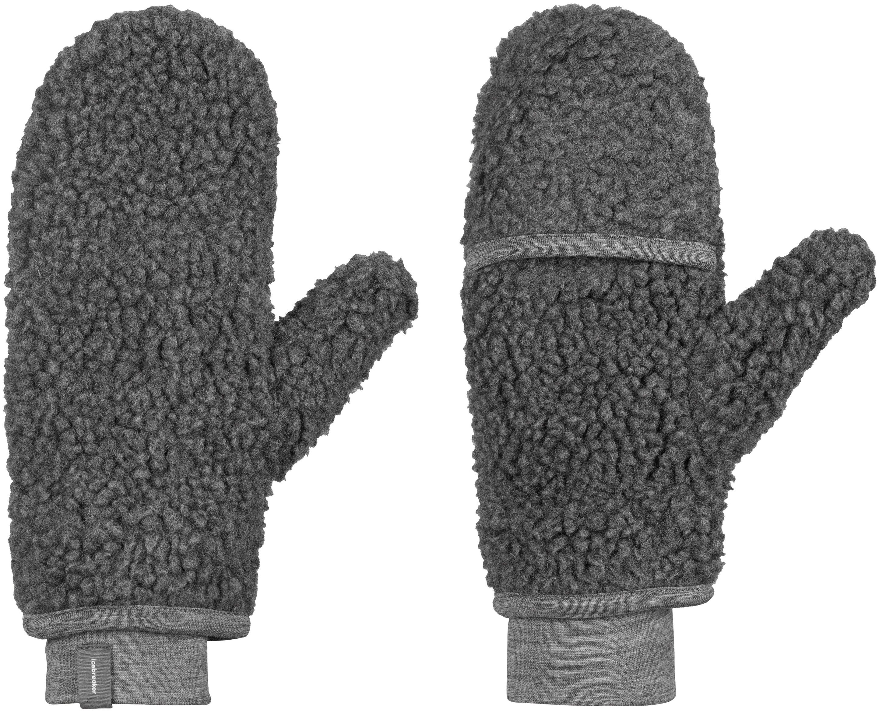 Icebreaker ICL RealFleece Sherpa Mittens HthrGritstone