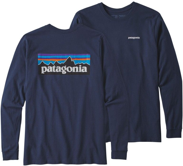 Patagonia M's L/S P-6 Logo Responsibili-Tee Classic Navy