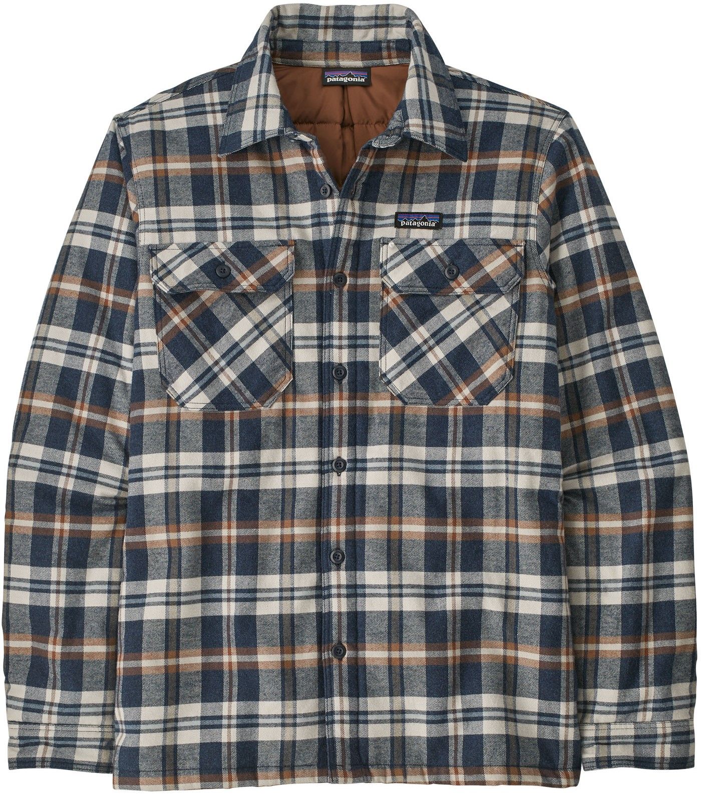Patagonia M's Insulated Organic Cotton MW Fjord Flannel Shirt Fields New Navy