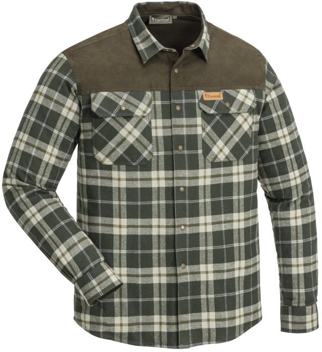 Pinewood M's Douglas Shirt Olive/Light Khaki