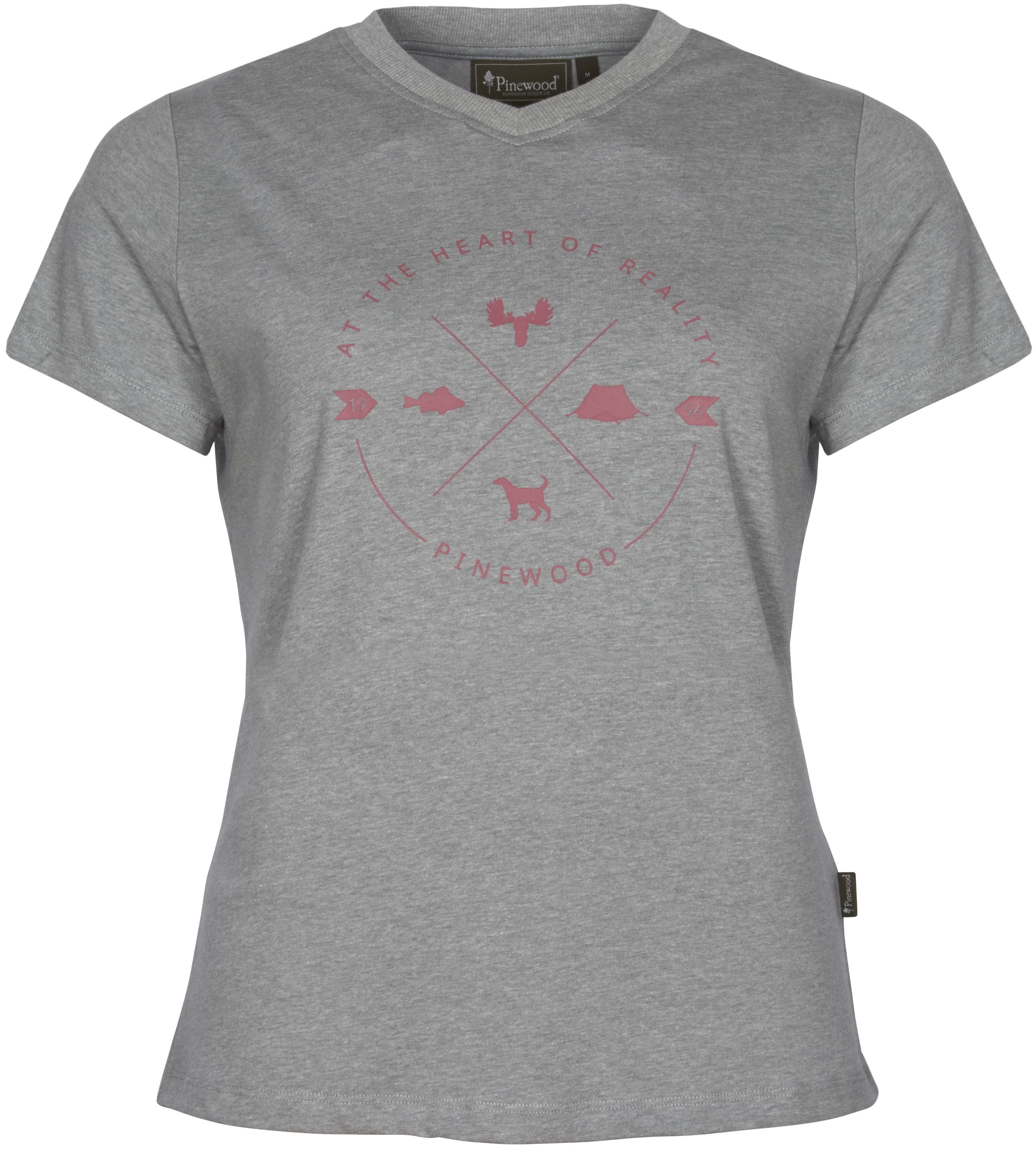 Pinewood Finnveden Trail T-Shirt Women Light Grey Mel