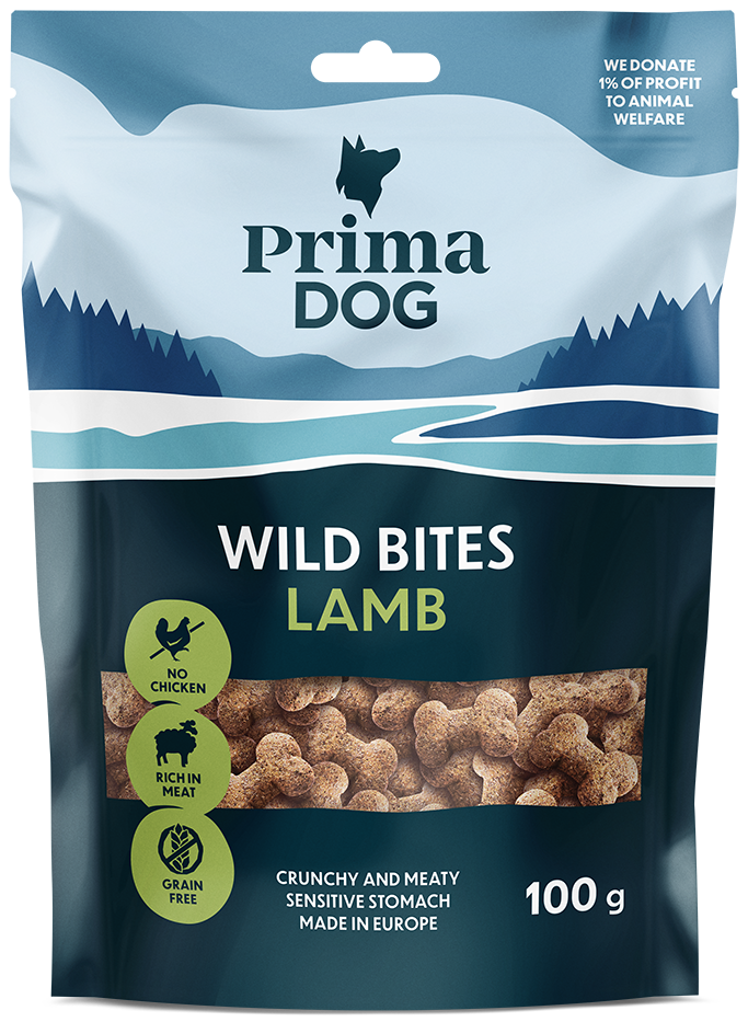 PrimaDog Wild Bites Lamm med Havtorn 100G