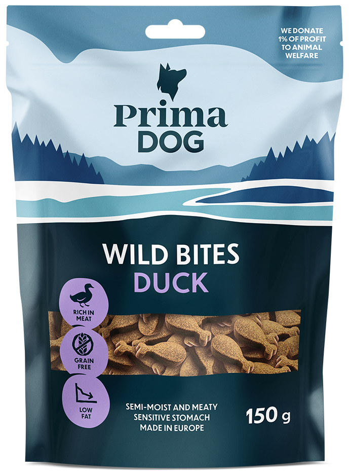PrimaDog Wild Bites Anka med Echinacea 150 g