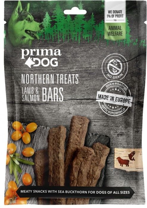 PrimaDog Northern Treats Bars Lamm & Lax 80 G