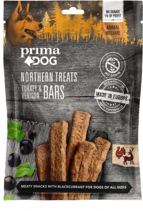 PrimaDog Northern Treats Bars Kalkon & Hjort 200 G