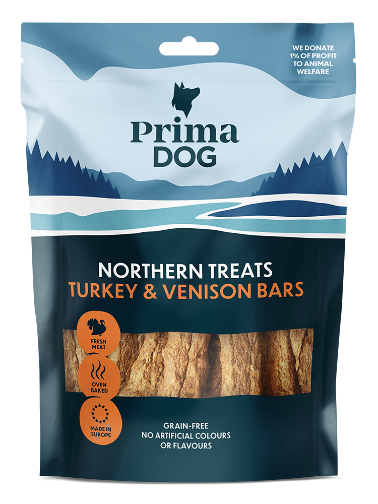 PrimaDog Northern Treats Kalkon-Viltkött Bar 150 g