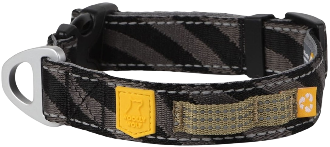 Woolly Wolf Roam Collar koirien kaulapanta, S, Black Ripple