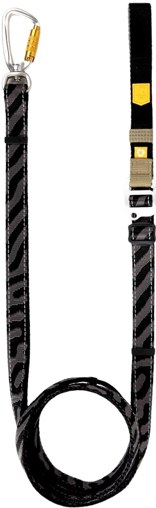 Woolly Wolf Roam Adjustable Leash monitoimihihna, musta