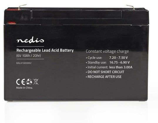 Nedis Rechargeable Lead Acid Batteri 6V 10000 mAh
