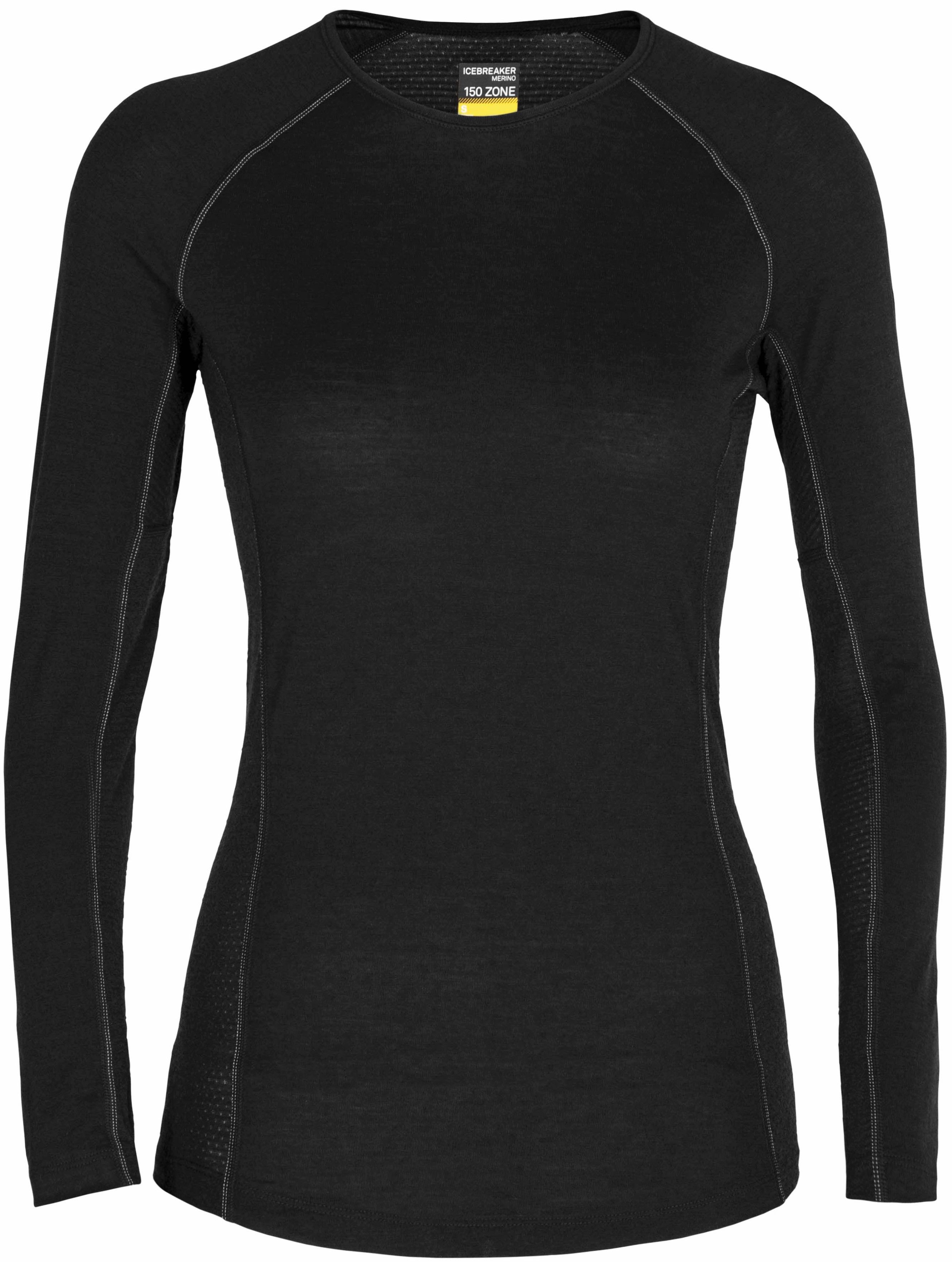 Icebreaker 150 Zone LS Crewe naisten aluskerrastopaita, musta