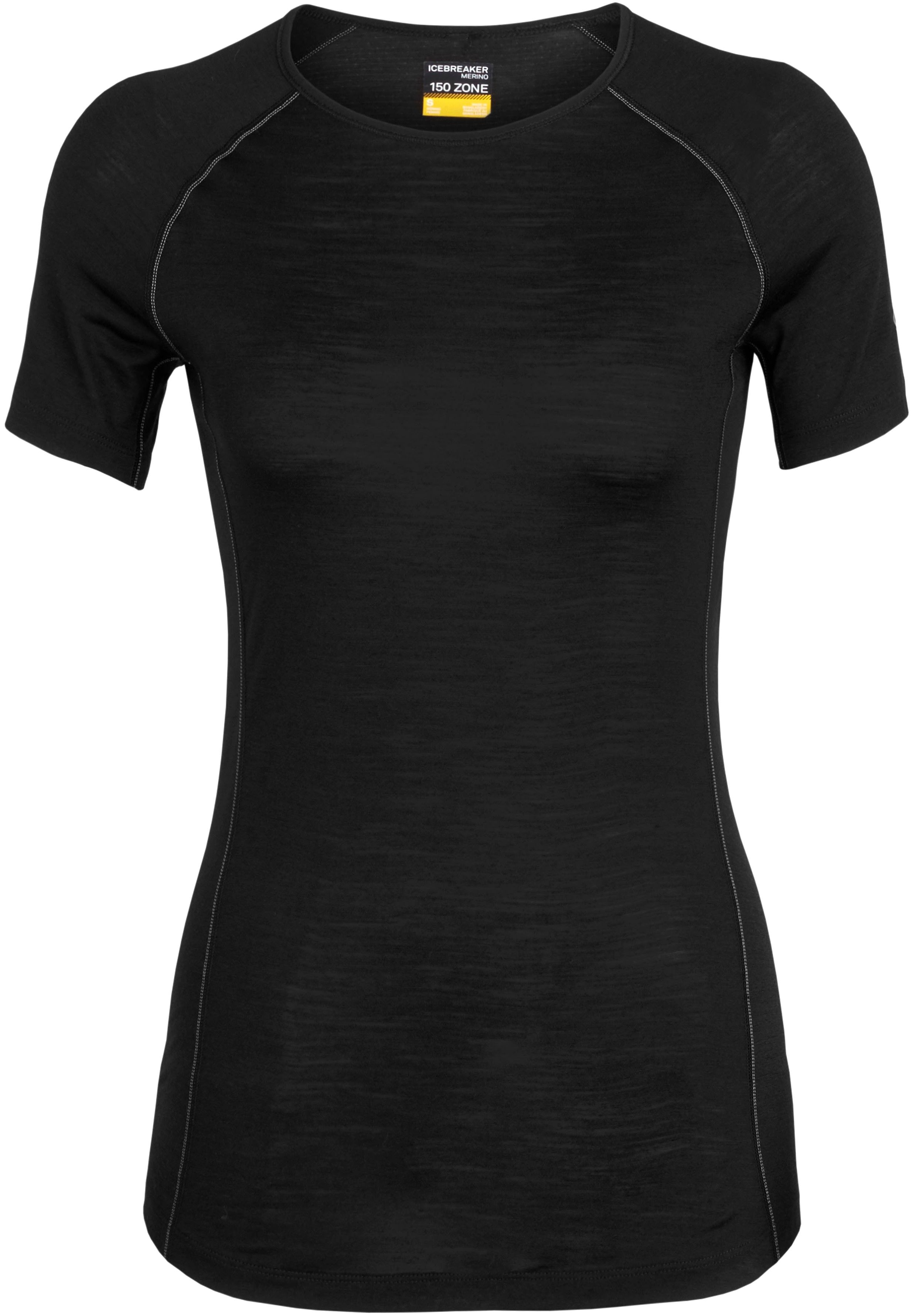 Icebreaker 150 Zone SS Crewe naisten aluskerrastopaita, musta