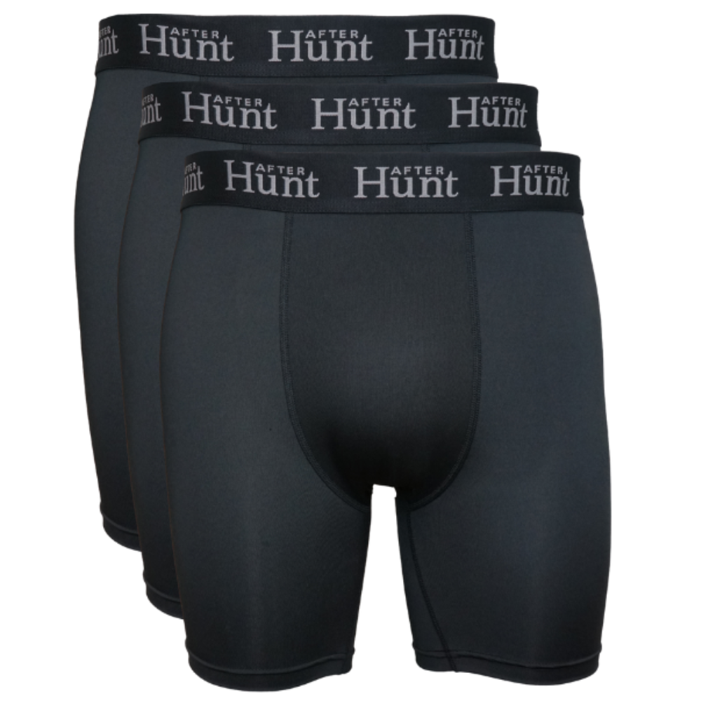 After Hunt Mens Boxer Underwear Long 2-pack Black