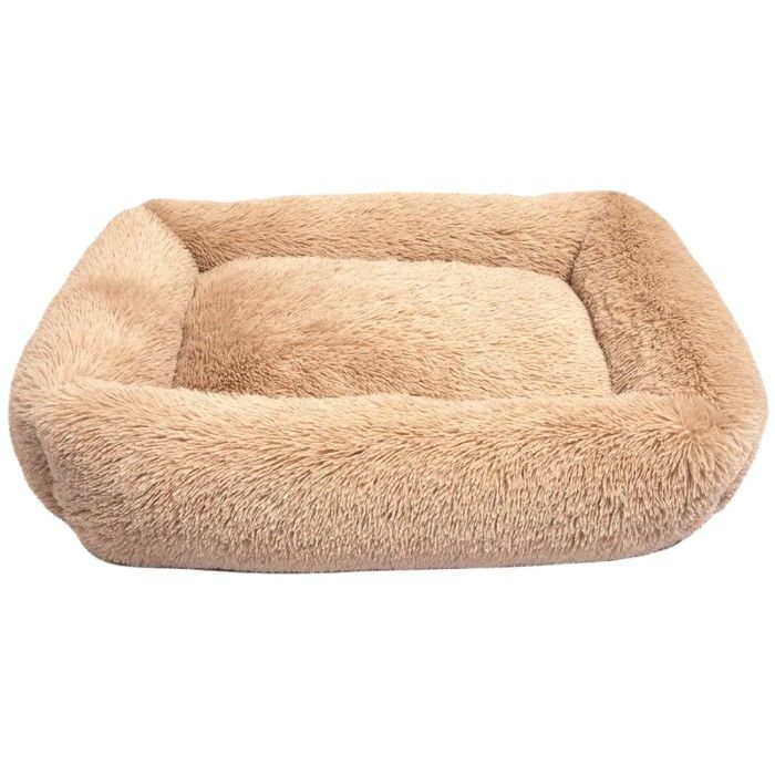 Brava Fluffy Calming Bed Rectangle L Beige