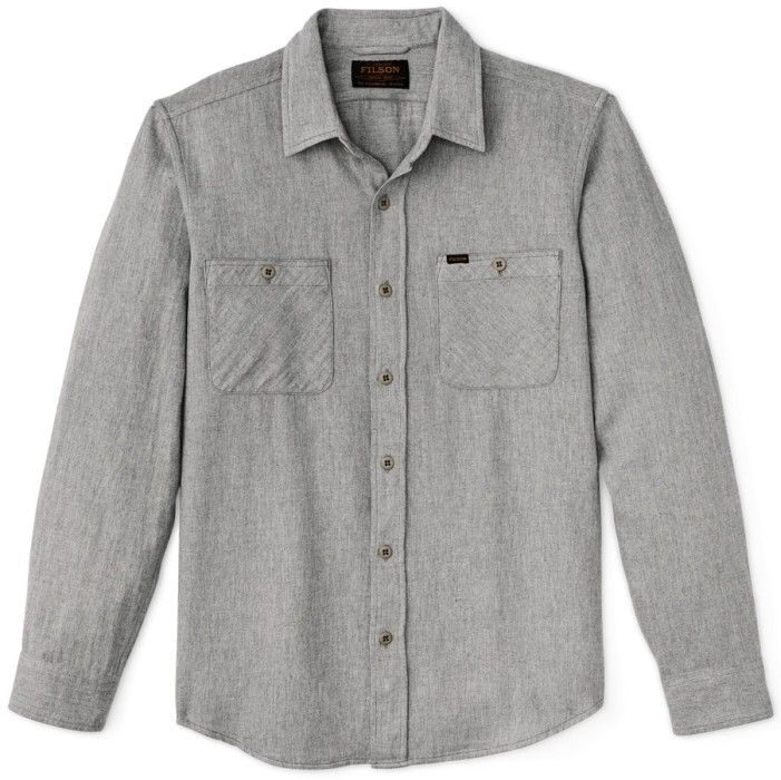 Filson M's The Rangeland Flannel Shirt Light Heather Gray