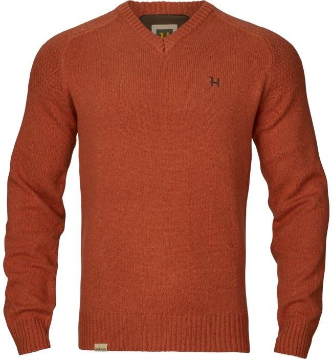 Härkila M"s Vincent Merino V-Neck Pullover Bombay Brown'