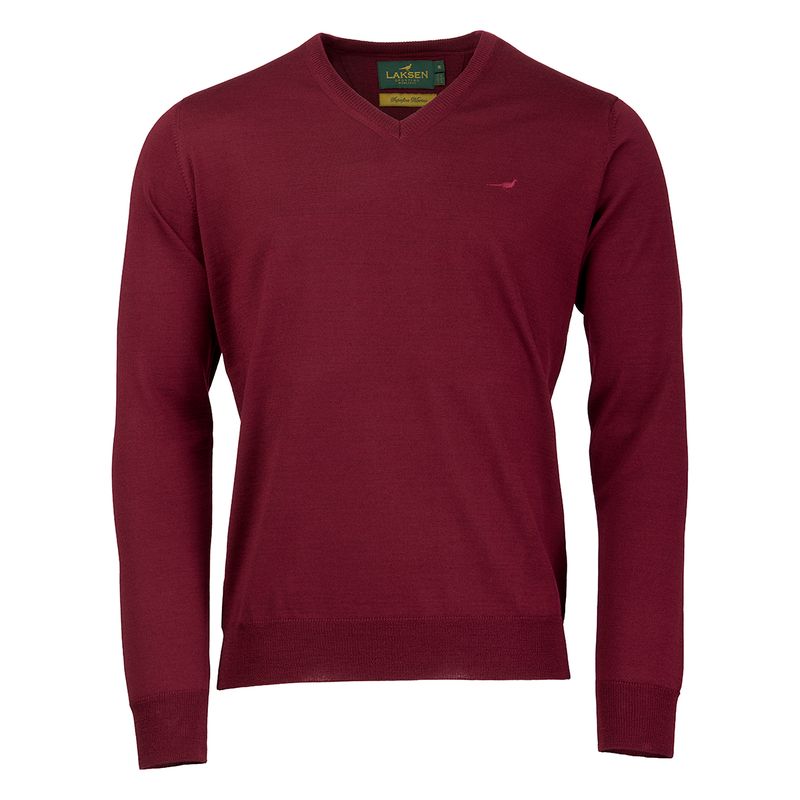 Laksen M"s Sussex V-Neck Bordeaux'