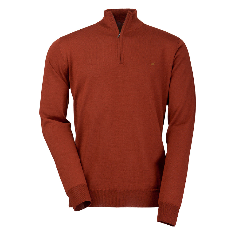 Laksen M"s Norfolk Zip-Neck Burnt Orange'