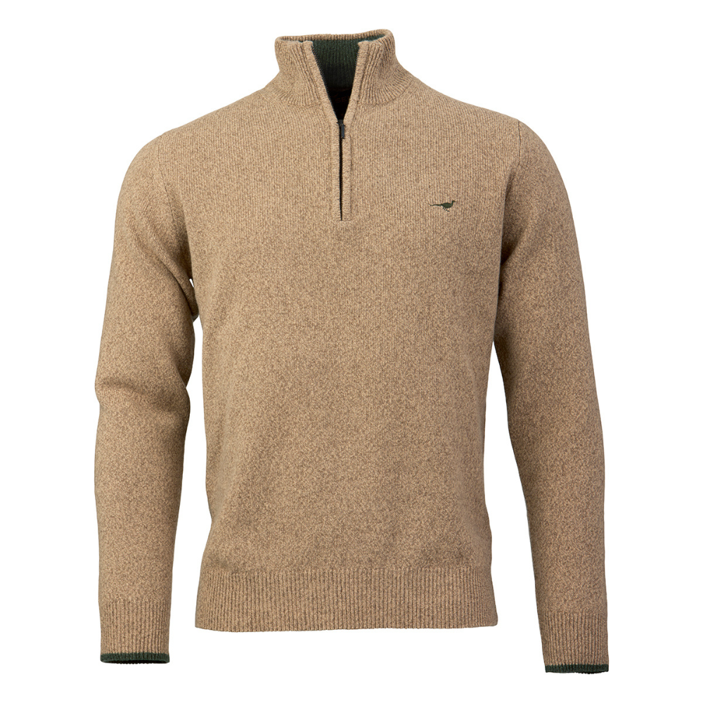 Laksen M"s Brompton Zip Neck Camel'