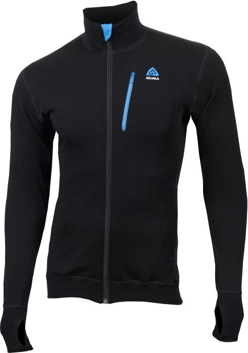 Aclima DoubleWool Jacket Herre Jet Black/Tornado/Brilliant Blue