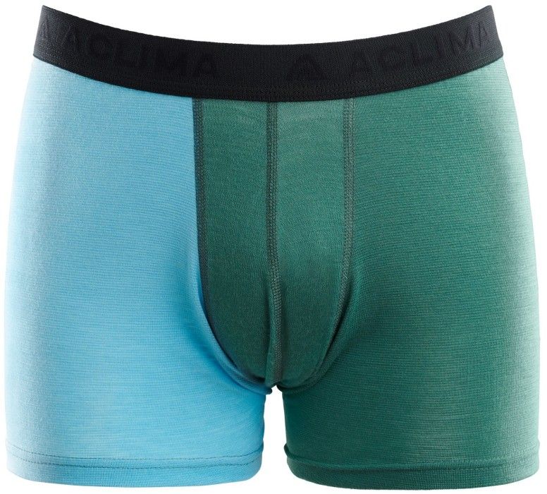 Aclima M's WarmWool Boxer Shorts North Atlantic / Reef Waters