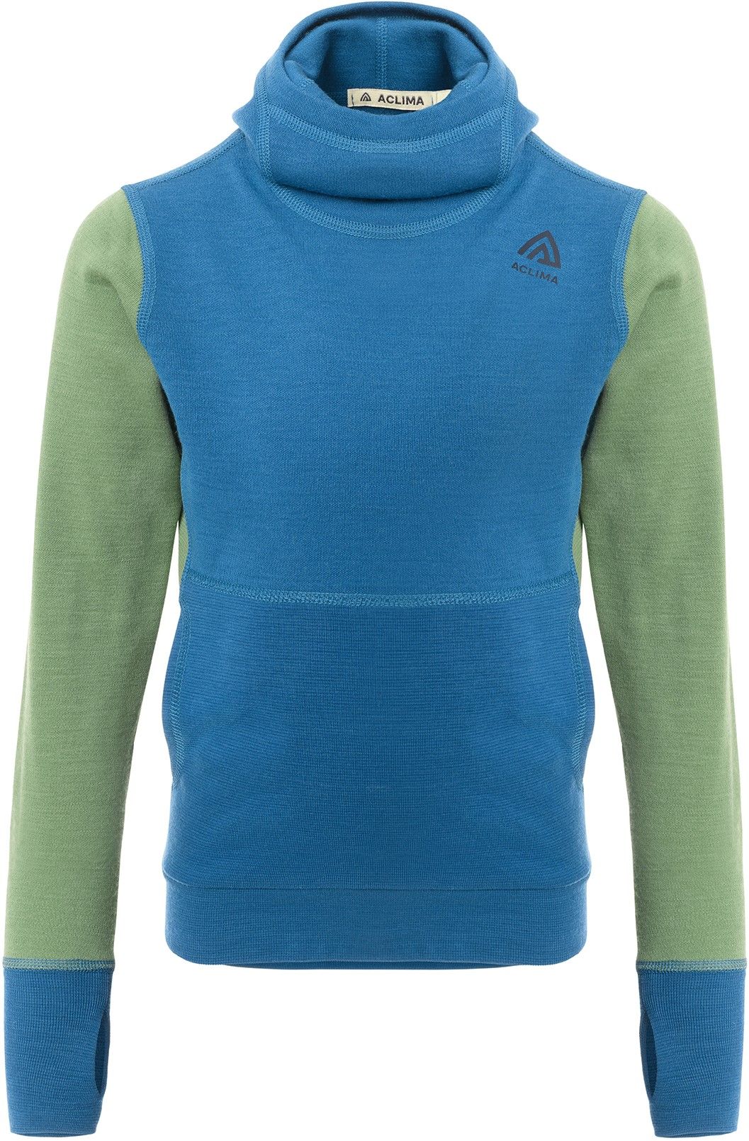 Aclima WarmWool Hoodsweater Kids Corsair/Dill