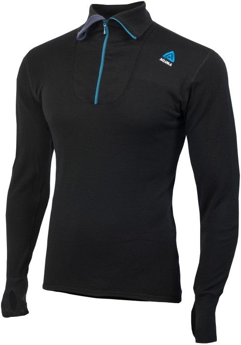 Aclima DoubleWool Polo Shirt Zip Man Jet Black