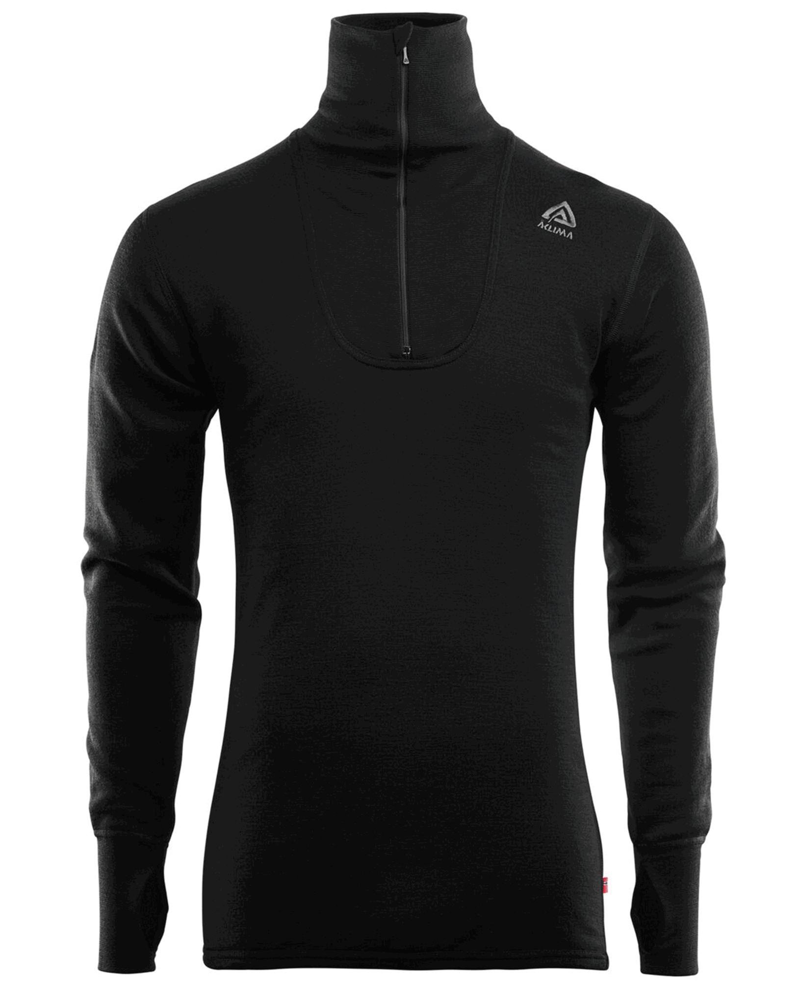 Aclima DoubleWool Polo Shirt Zip Man Jet Black/Marengo