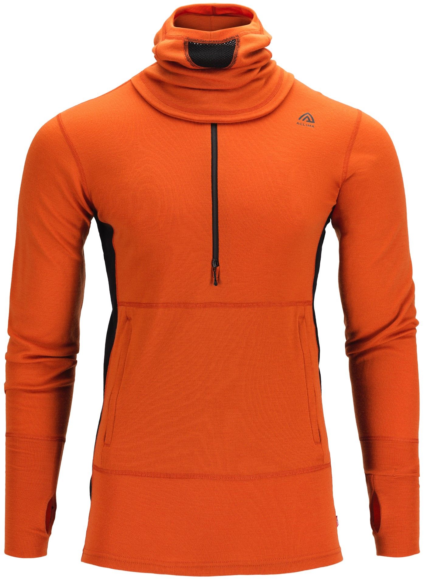 Aclima WarmWool Hoodsweater w/Zip M's Gold Flame/Jet Black