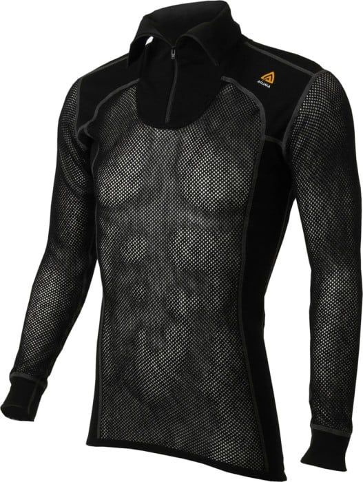 Aclima WoolNet Polo Shirt with Zip Man Jet Black